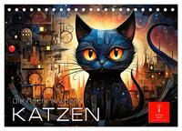 Vorderes Coverbild Katzen - die Nacht erwacht (Tischkalender 2026 DIN A5 quer), CALVENDO Monatskalender