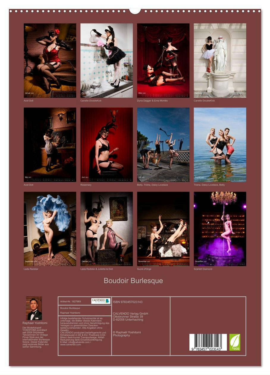 Boudoir Burlesque (hochwertiger Premium Wandkalender 2025 DIN A2 hoch), Kunstdruck in Hochglanz