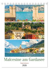 Malcesine am Gardasee - Impressionen (Tischkalender 2026 DIN A5 hoch), CALVENDO Monatskalender