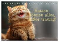 Katzen können alles, außer traurig. (Tischkalender 2025 DIN A5 quer), CALVENDO Monatskalender