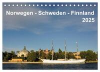 Norwegen - Schweden - Finnland (Tischkalender 2025 DIN A5 quer), CALVENDO Monatskalender