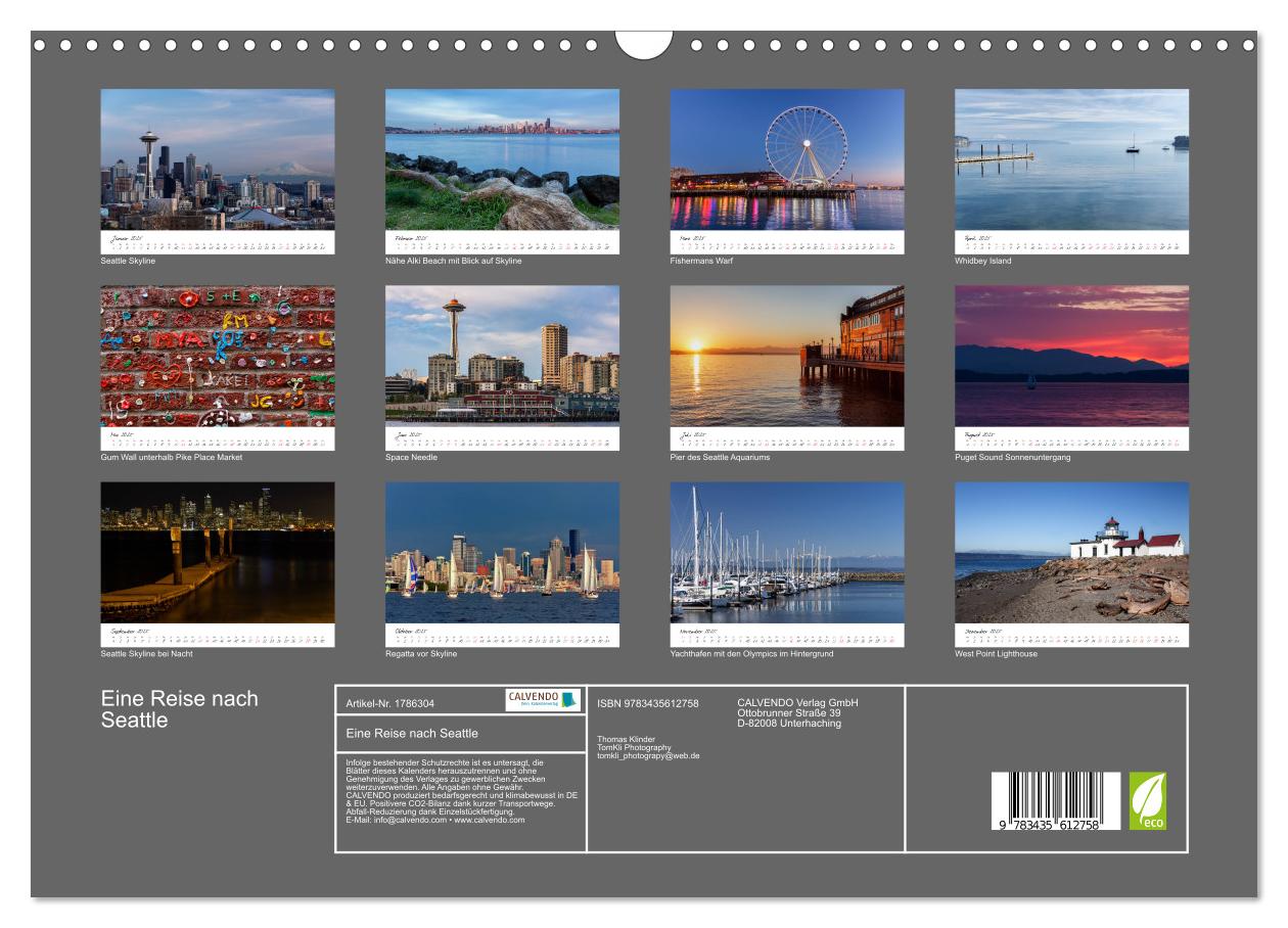 Beispielinhalt (Bild) Eine Reise nach Seattle (Wandkalender 2025 DIN A3 quer), CALVENDO Monatskalender