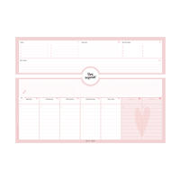 Schreibtischunterlage in pink/rosa aus Papier mit 50 Blatt zum Abreißen – Hochwertige Schreibtischunterlage im Format DIN A3