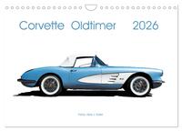 Corvette Oldtimer 2026 (Wandkalender 2026 DIN A4 quer), CALVENDO Monatskalender