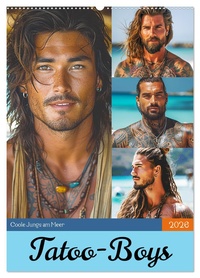 Tatoo-Boys. Coole Jungs am Meer (Wandkalender 2026 DIN A2 hoch), CALVENDO Monatskalender