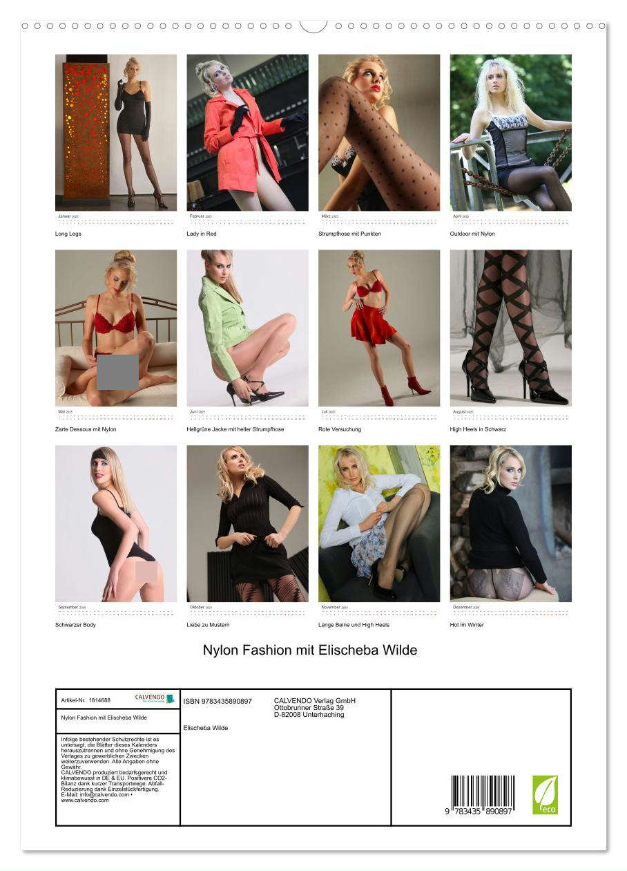Nylon Fashion mit Elischeba Wilde (hochwertiger Premium Wandkalender 2025 DIN A2 hoch), Kunstdruck in Hochglanz