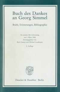 Buch des Dankes an Georg Simmel.