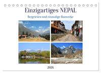 Einzigartiges NEPAL (Tischkalender 2026 DIN A5 quer), CALVENDO Monatskalender