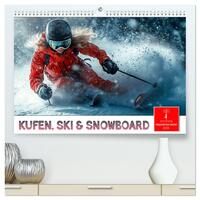 Kufen, Ski & Snowboard (hochwertiger Premium Wandkalender 2025 DIN A2 quer), Kunstdruck in Hochglanz