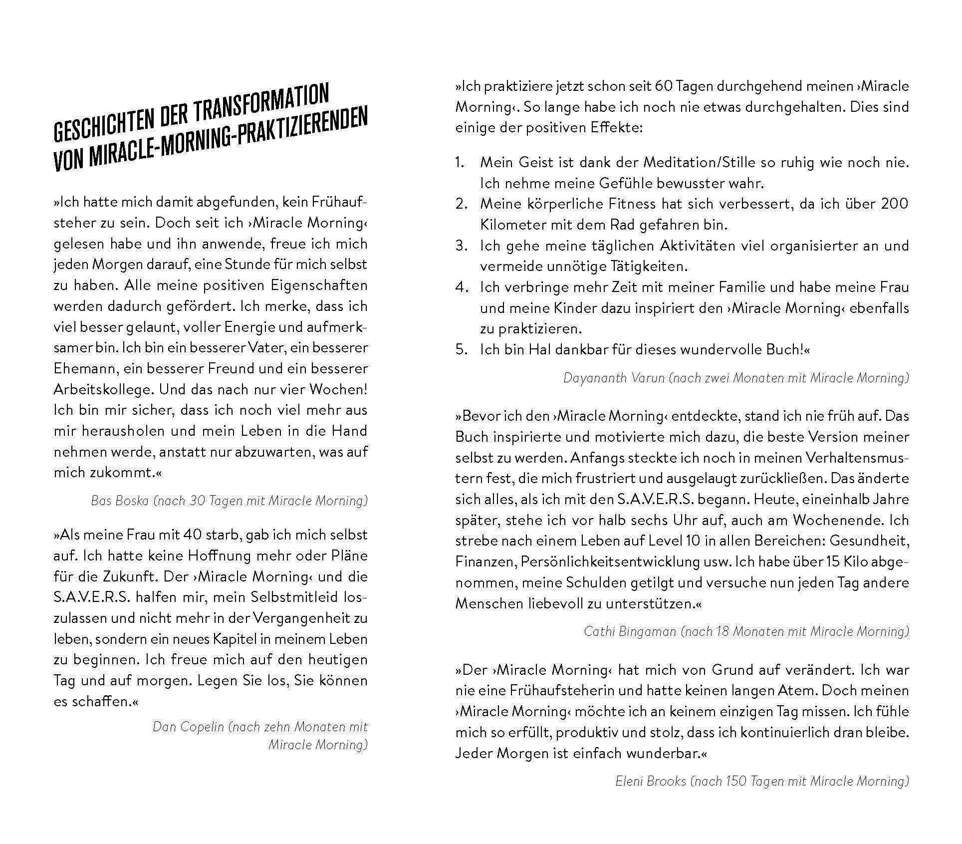 Beispielinhalt (Bild) Miracle Morning