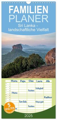 Familienplaner 2025 - Sri Lanka - landschaftliche Vielfalt mit 5 Spalten (Wandkalender, 21 x 45 cm) CALVENDO