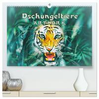 Dschungeltiere - ARTWORK (hochwertiger Premium Wandkalender 2025 DIN A2 quer), Kunstdruck in Hochglanz