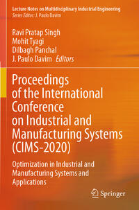 Proceedings of the International Conference on Industrial and Manufacturing Systems (CIMS-2020)