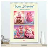 Rosa Traumland. Zauberhafte Wunderwelt (hochwertiger Premium Wandkalender 2025 DIN A2 hoch), Kunstdruck in Hochglanz