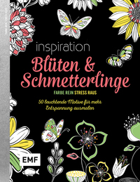 Vorderes Coverbild Black Edition: Blüten und Schmetterlinge