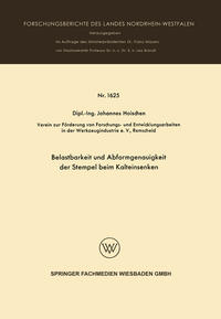 Belastbarkeit und Abformgenauigkeit der Stempel beim Kalteinsenken