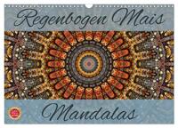 Regenbogen Mais Mandalas (Wandkalender 2025 DIN A3 quer), CALVENDO Monatskalender