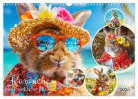 Kaninchen auf modischer Mission (Wandkalender 2025 DIN A3 quer), CALVENDO Monatskalender