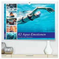 KI Aqua-Emotionen - Ein Jahr voller Wassersport (hochwertiger Premium Wandkalender 2026 DIN A2 quer), Kunstdruck in Hochglanz