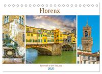 Florenz - Reiseziel in der Toskana (Tischkalender 2026 DIN A5 quer), CALVENDO Monatskalender