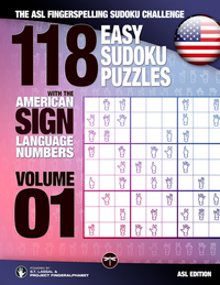 118 Easy Sudoku Puzzles with the American Sign Language Numbers