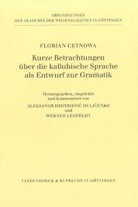 Kurze Betrachtungen über die kaßubische Sprache, als Entwurf zur Gramatik
