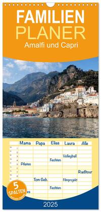 Familienplaner 2025 - Amalfiküste und Capri mit 5 Spalten (Wandkalender, 21 x 45 cm) CALVENDO