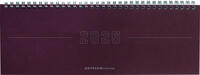 Zettler - Tisch-Querkalender Papyrus 2025 rot, 29,7x10,5cm, Bürokalender mit 112 Seiten, Monatsübersicht, Notizbereich, Mondphasen, Jahresübersicht, Ringbindung und deutsches Kalendarium