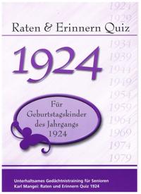 Raten und Erinnern Quiz 1924