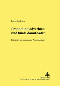 Pronominaladverbien und finale «damit»-Sätze