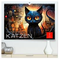 Vorderes Coverbild Katzen - die Nacht erwacht (hochwertiger Premium Wandkalender 2026 DIN A2 quer), Kunstdruck in Hochglanz