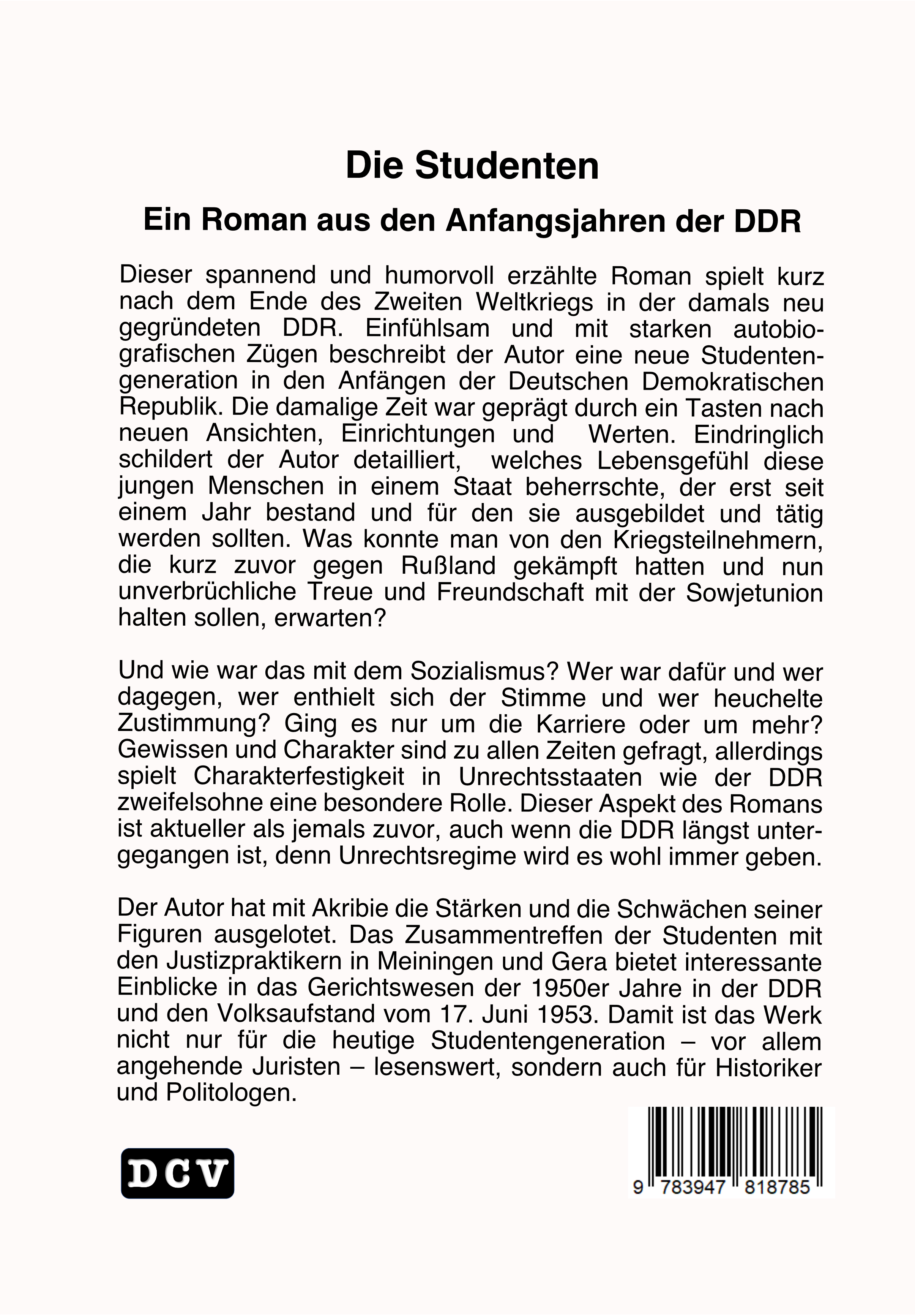 Rückseitencover Die Studenten