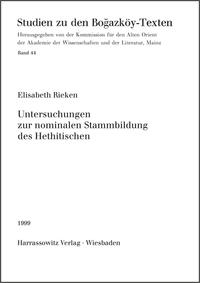 Untersuchungen zur nominalen Stammbildung des Hethitischen