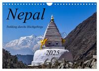 Nepal- Trekking durchs Hochgebirge (Wandkalender 2025 DIN A4 quer), CALVENDO Monatskalender
