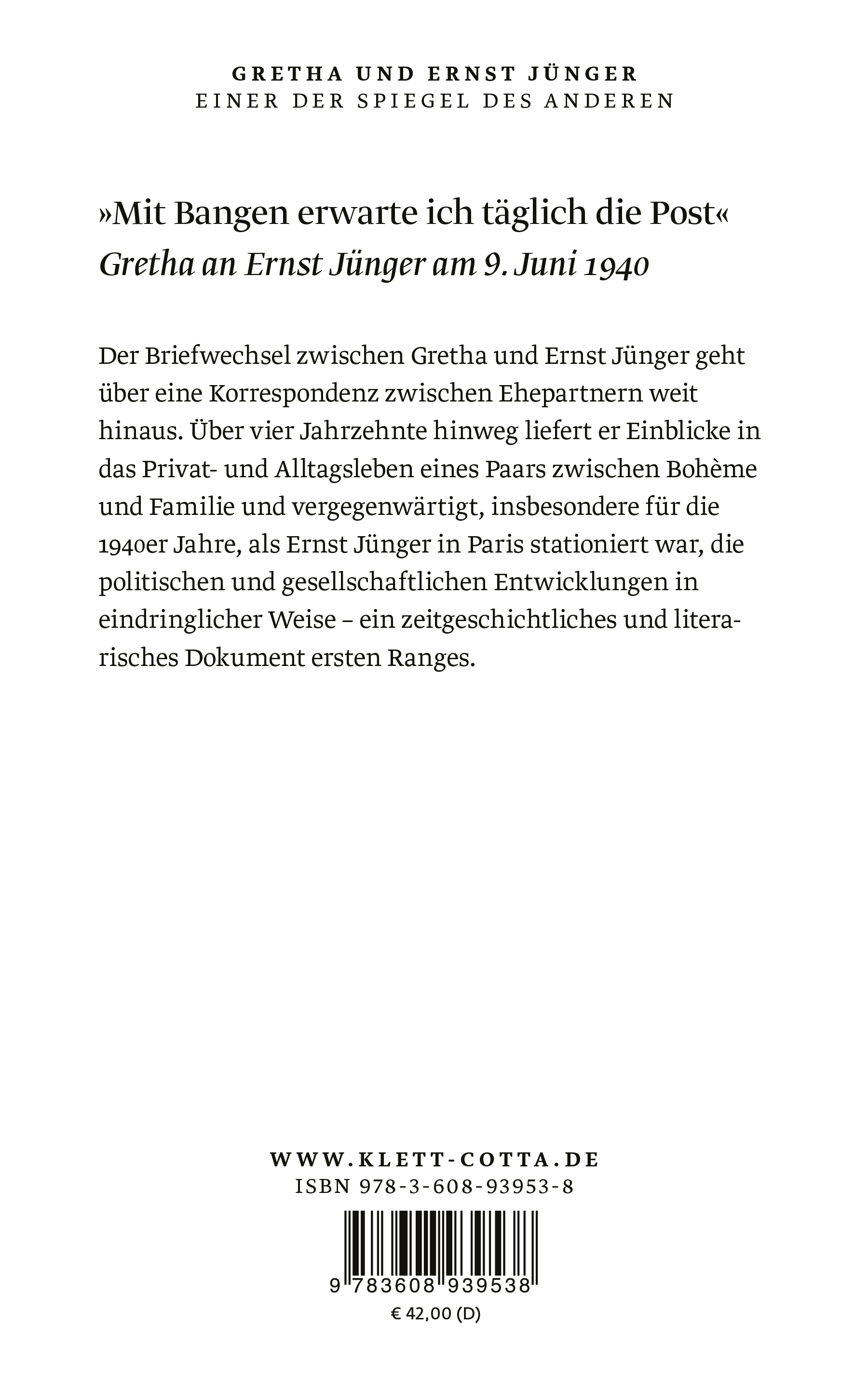 Rückseitencover Einer der Spiegel des Anderen