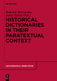 Vorderes Coverbild Historical Dictionaries in their Paratextual Context