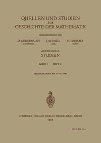 Quellen und Studien zur Geschichte der Mathematik