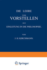 Vorderes Coverbild Die Lehre vom Vorstellen als Einleitung in die Philosophie