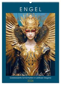 Engel. Goldverzierte Schönheiten in zeitloser Eleganz (Wandkalender 2026 DIN A2 hoch), CALVENDO Monatskalender
