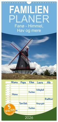Familienplaner 2026 - Fanø - Himmel, Hav og mere mit 5 Spalten (Wandkalender, 21 x 45 cm) CALVENDO