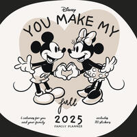 Pyramid - Mickey & Friends 2025 Familienplaner, 30x30cm, Familienkalender mit Disney-Charakteren, Monatskalender mit 6 Spalten und Sticker Sheet, nachhaltig nur mit Papierumschlag