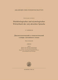 Dialektologisches und etymologisches Wörterbuch der ostjakischen Sprache 15. Lieferung (Abschluß)