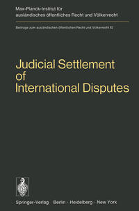 Judicial Settlement of International Disputes