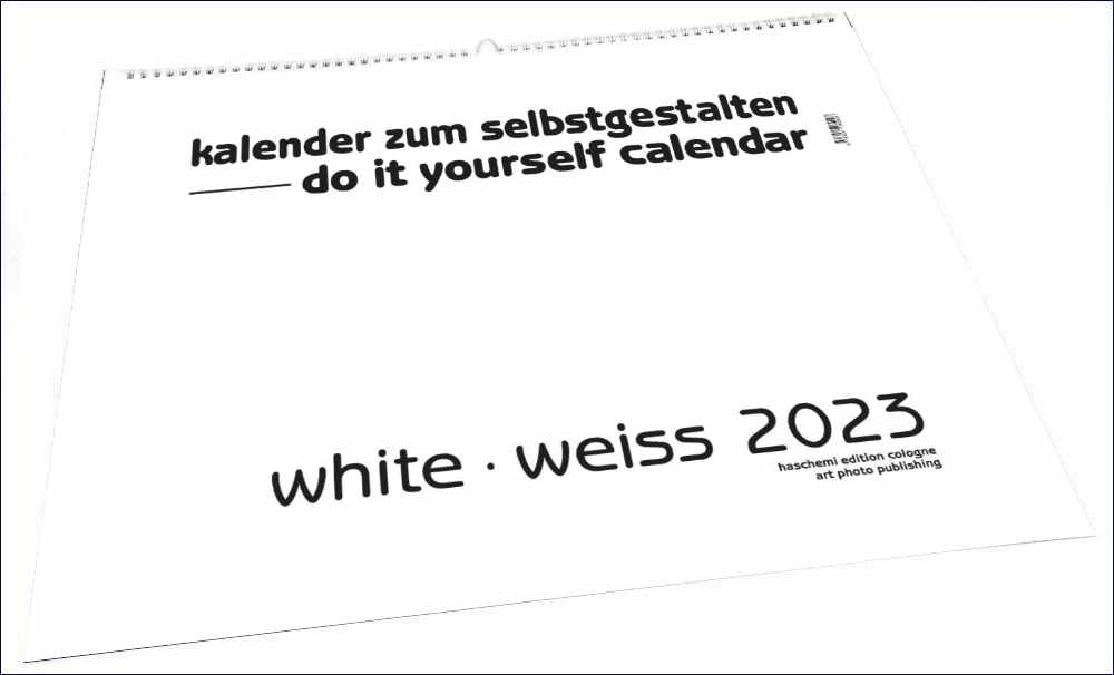 White - Weiss 2023 - XXL Format - Do it yourself Calendar