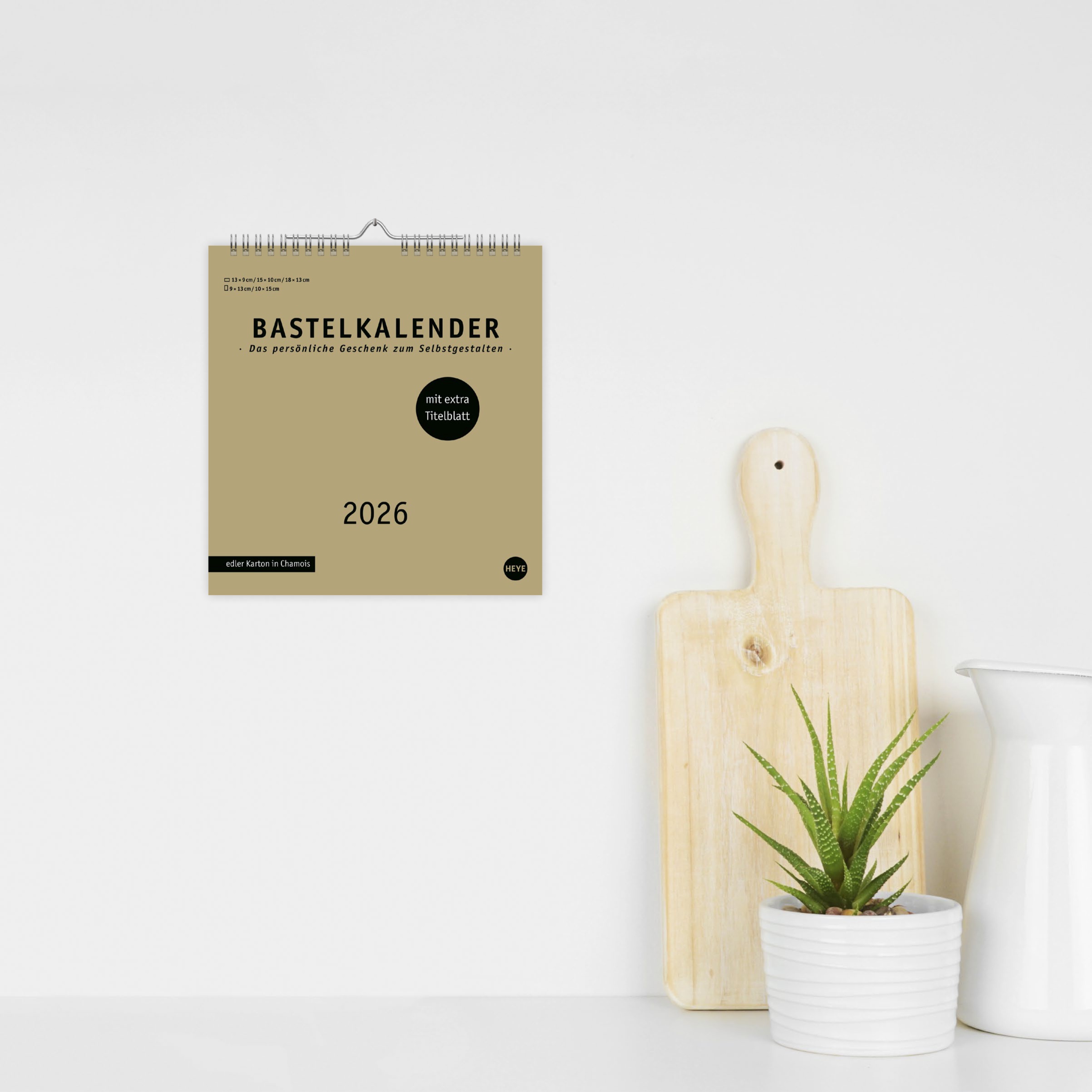 Premium-Bastelkalender gold mittel 2026