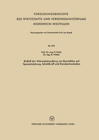 Vorderes Coverbild Einfluß der Wärmebehandlung von Baustählen auf Spanentstehung, Schnittkraft und Standzeitverhalten