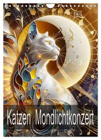 Katzen Mondlichtkonzert (Wandkalender 2025 DIN A4 hoch), CALVENDO Monatskalender