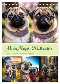 Vorderes Coverbild Mein Mops-Kalender (Tischkalender 2025 DIN A5 hoch), CALVENDO Monatskalender