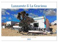 Lanzarote & La Graciosa - Im Stil von Vicent van Gogh (Wandkalender 2025 DIN A3 quer), CALVENDO Monatskalender