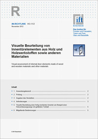 ift-Richtlinie HO-11/2: Visuelle Beurteilung von Innentürelementen aus Holz und Holzwerkstoffen sowie anderen Materialien